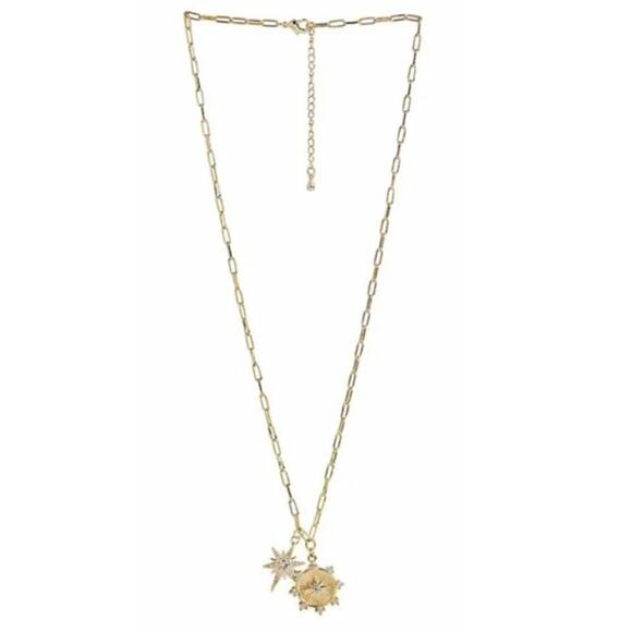 Jennifer Miller Women's Gold Starburst Charm Necklace - Picture 1 of 5